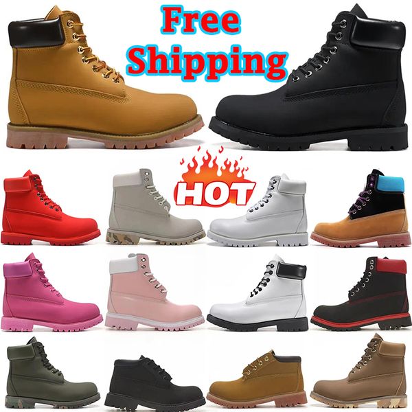 

Free Shipping 2024 designer boots men women wheat black white brwon army green blue Ankle booties mens trendy booties winter shoes cowboy boots