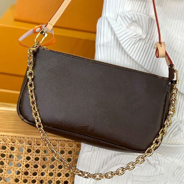 

Luxury POCHETTE Even Designer makeup mens Clutch fashion leather crossbody bag for Woman Purse Shoulder tote handbag Brown flower brand phone bags, Color 10