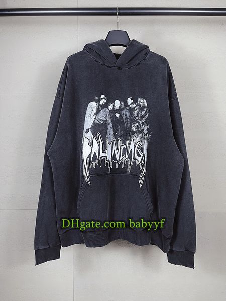 

Men hoodie designer hoodie High quality Sweatshirt Premium Hoodie Streetwear Old retro style Flocking letters Men Plus size hoodie Fashion pullover 8935 sweater, 8935-black