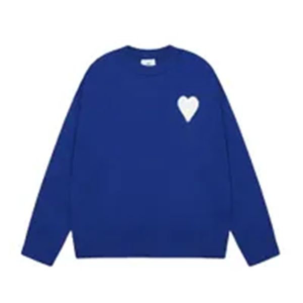 

Autumn winter new style A knitted round neck sweater fashion love embroidery loose outer for men and women couple wear ins trend brand asian size, M9