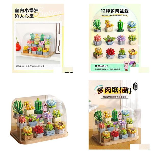 

Fermi Blocks Building Bloc Succent Union Cute Simation Wer Y Diy Desktop Ornament Assembly Small Toys Teachers Day Gift Drop Delivery Ototq, Multicolor