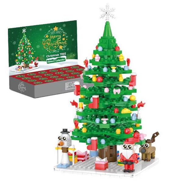 

Christmas 24in1 Tree Building Bloc Set Box Toys Boys Kids Xmas Advent Calendar Bric Diy Gift Children 6 Years Old And Above z241009, Multicolor