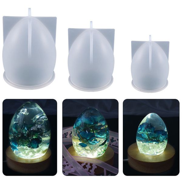 

Crystal Gel Drop Mold Egg Shaped Integrated Star Ball Night Light Table Desktop Decoration Silicone Mould Wholesale