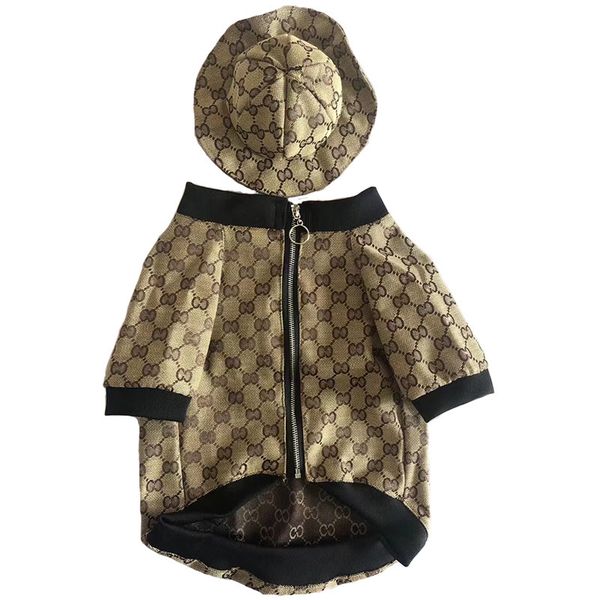 

Stylish Dog Clothes for 2024 Autumn Winter, Warm Pet Apparel with Free Hat, Brown