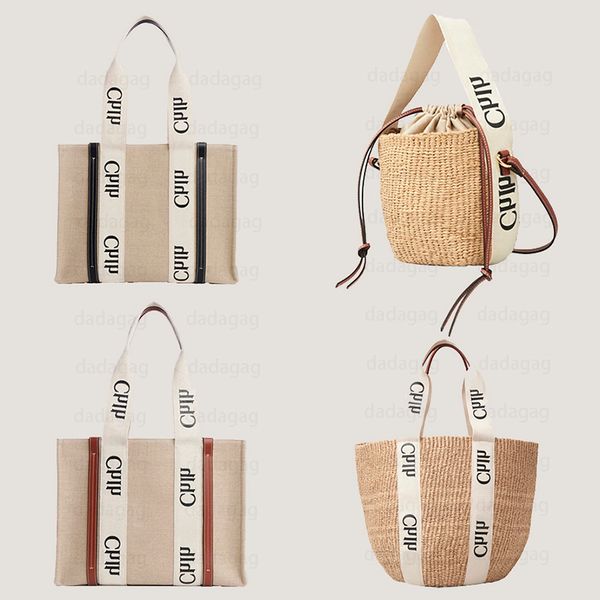 

Higher Quality Tote Bag Designer Bag Beach Bag Ladies Fashion Handbag Classic Linen Canvas Straw Shoulder Bag Medium Tote Large Capacity Shopping Bag 002, #1