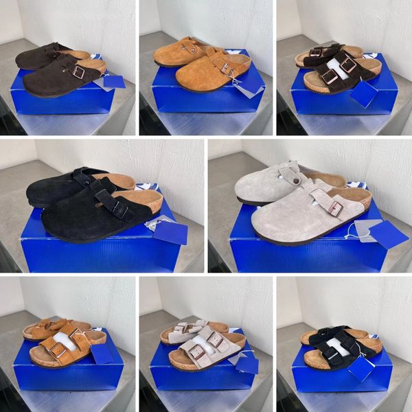 

Elegant Unisex Sheepskin Slippers Versatile Brown Sandals with Secure Buckles 35-45, A2