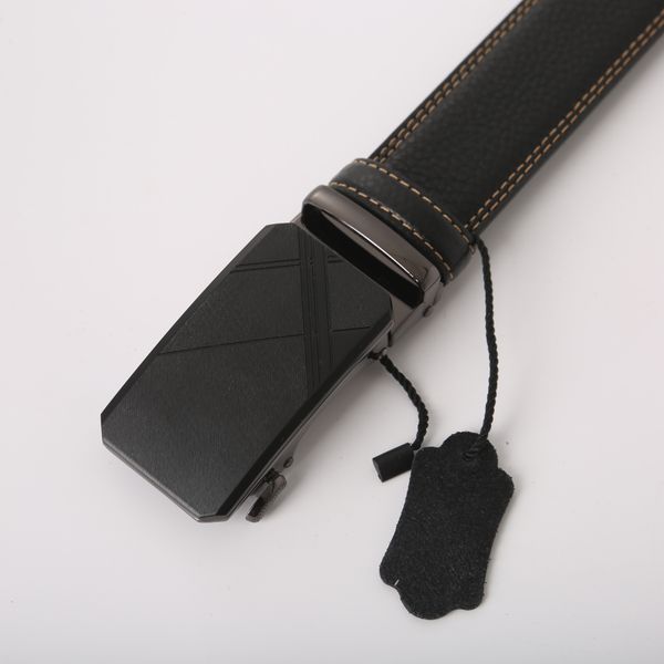 

Men's business style cowhide automatic buckle belt, Black