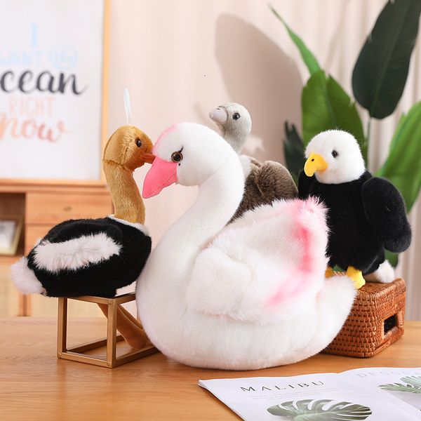 

35cm Stuffed Bird Plush Simulated Model Vulture Eagle Pelican Flamingo Swan Bolster Pillow Home Baby Cartoon Doll, Yellow