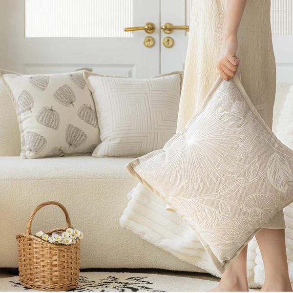 

Nordic Cream Pillow Cover for Sofa, Bedside - Soft Decorative Cushion Case