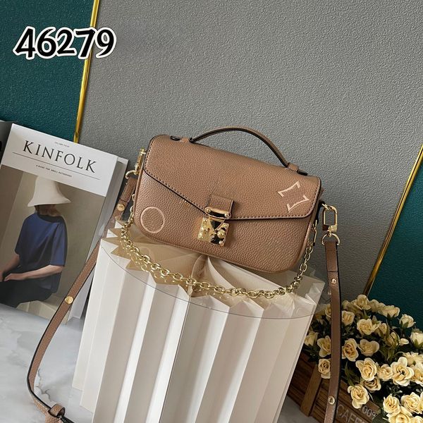 

Designer Luxurys Fashion Shoulder Bag High Quality Mirror Handbag Crossbody Womens CrossBody Leather tote Purses Chain Pouch Saddle Bag messenger bag M46279, #1