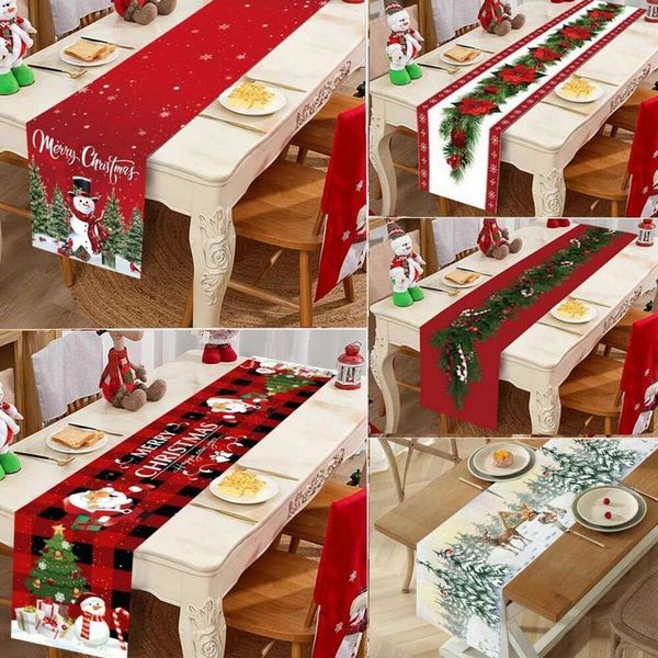 

Table Runner Merry Christmas Decoration for Home Xmas Party Decor 2024 Navidad Notal Noel Ornament Happy New Year