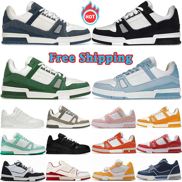 

Free Shipping designer Casual shoes men women luxury trainer sneakers Low tour yellow black white baby blue navy pink orange green mens tennis outdoor trainers, Red