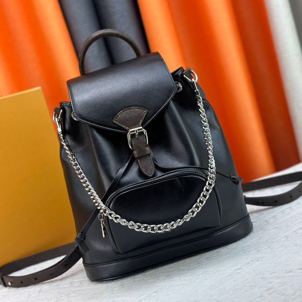 

Designer Christopher Backpack Style Fashion Bag Ladies Pull Rope Schoolbag Crossbody Bag Classic Mini Student Bag 30x28cm, Black