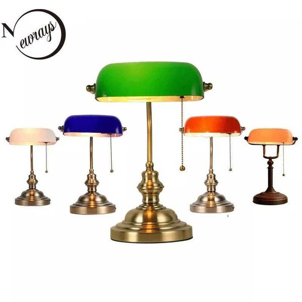 

Lamps Desk Desk lamp Table Light glass bankers lamp zipper switch for bedroom home stuy restaurant library office light night lamp z241010
