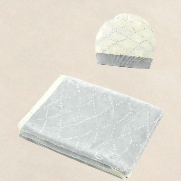 

Baby Cotton Blankets hat boy girl children letter knitted jacquard kids designer car air conditioner blanket hug quilt Swaddling 120X85, Pink