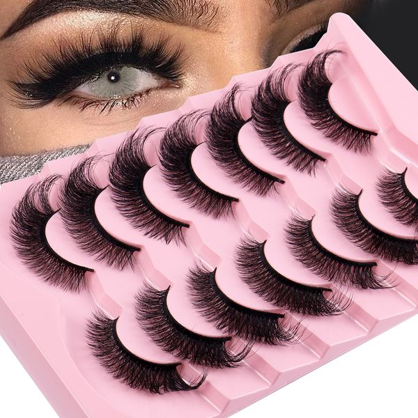 

7 Pairs Of Rolls Oblique New Style False Multi-layer Dense Intersecting Cat Eye Imitation Mink Eyelashes