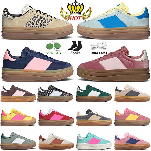 

Fashion Bold Leopard Print Sneakers Platform Designer Casual Shoes Cream Collegiate Green Pink Glow White Black Women Velvet Suede Leather Sports Trainers Szie 42