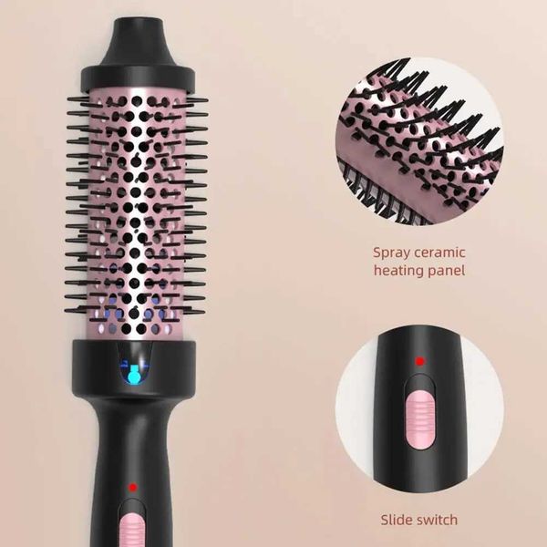 

Heated 1 1/2 inch Thermal Round Iron Brush for Short Long Hair Curg BrushXJ2410, Pink