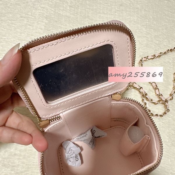 

10X7X9CM Fashion storage bags pearl handheld mini bag tote case with mirror gift box packing color selection