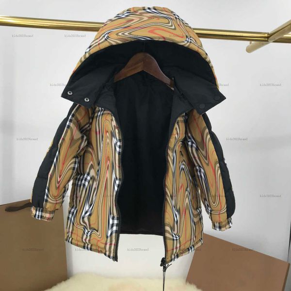

Kids Double Sided Down Jacket 2024 | Hooded Winter Coat for Boys Girls, Brown