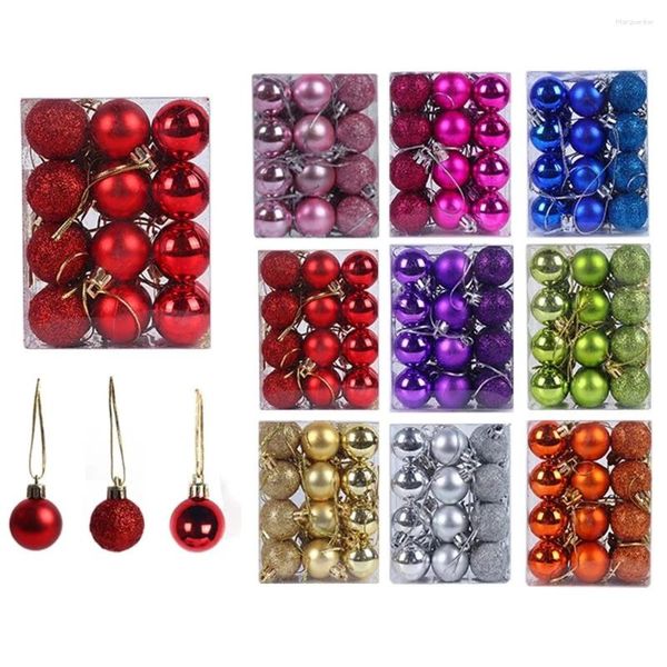 

Christmas Decorations 30mm Decor Baubles Tree Xmas Balls Party Wedding Ornament 24pcs 2025 Hppy Year Hanging Accessories