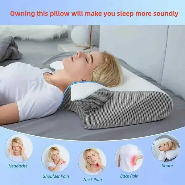 New contour memory foam cervical pillow conforms to ergonomics orthopedic neck pain pillow is used for treatment pillow of stomach sleeper on side back W240819