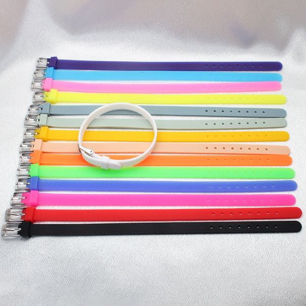 

8MM Silicone Bracelet DIY Kids Wristband Letter Small Accessory Wrist Strap Wholesale, Mixed colors