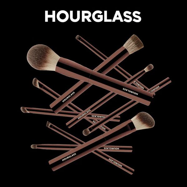

Hourglass makeup set portable 10 pieces high-quality soft fiber hairleather material brush bag 240930 19