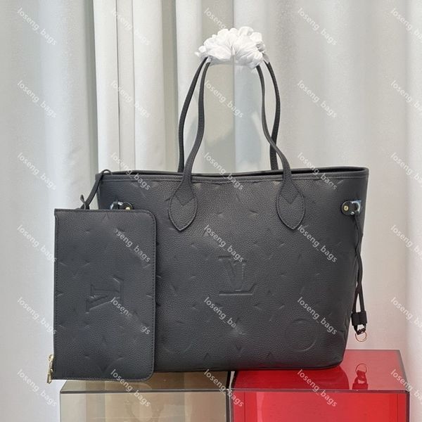 

10A Top quality Original neverfulls designer handbag Womens crossbody shoulder bag 2PCs with Coin Purse litchi Casual Tote shopping bag New embossing Composite Bag, Style 6