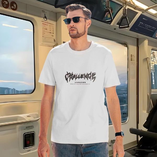

DIY Classic Letter Men Hip Hop Street Man T Shirt Breathable Short Sleeve Summer, White
