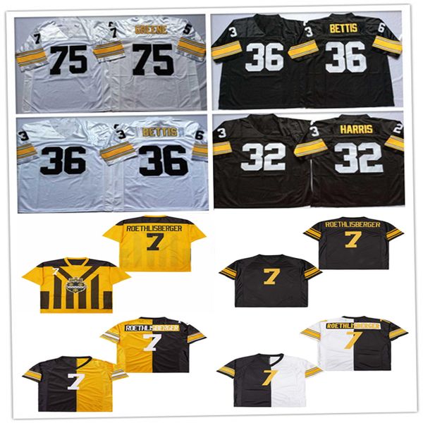 

American Throwback Football Jerseys Troy Polamalu Ben Roethlisberger Jerome Bettis Jack Lambert Joe Greene Terry Bradshaw James Harrison Hines Ward Heath Miller, Men retro black style1