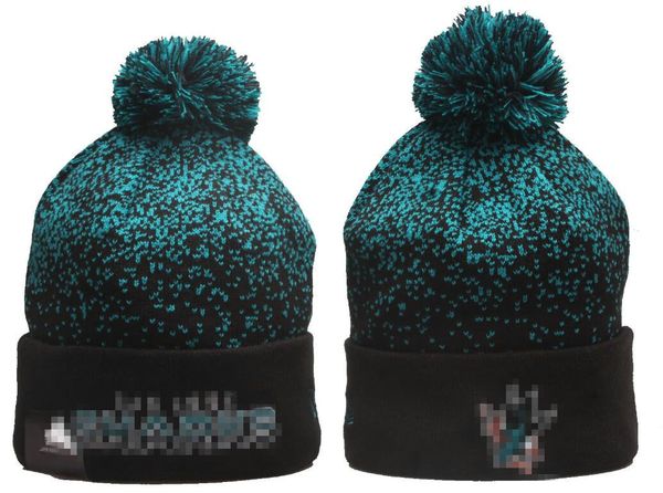 

SHARKS USA College Sport Knit hats Cap Baseball Beanies Basketball Hats American Football Teams Sports Winter Knitted Caps Factory Mix Order a1, Brown