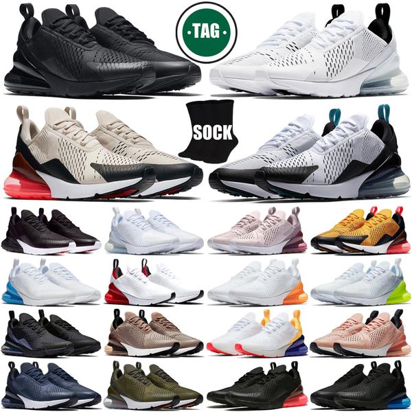 

Free Shipping 270 270s Designer trainers running shoes sneakers for mens womens Triple Black men women sports, #23
