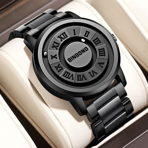 

Original Design Swiss Watch Black Technology New Concept Personalized Creativity Magnetic Suspension Waterproof Mens Watches, Yellow
