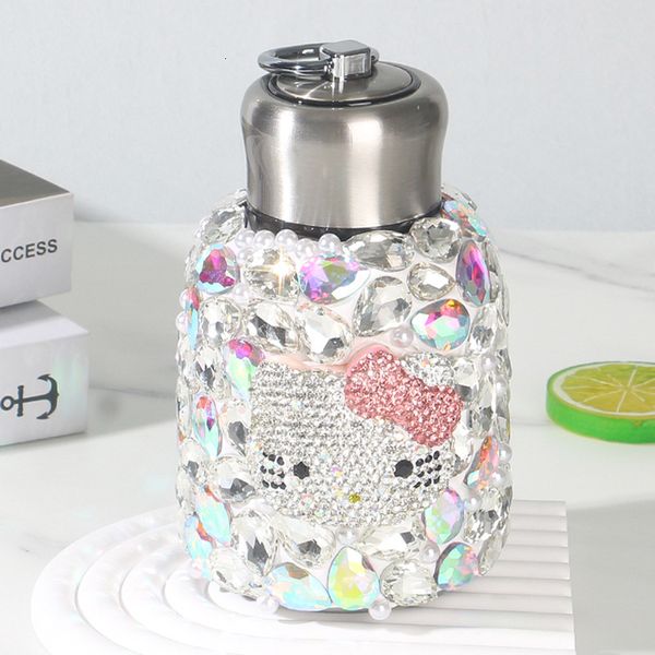 

Original Design Of Insulated Kettle Inlaid Diamond Small Fragrant Mini Pocket KTCat Stainless Steel Water Bottle, Bright green