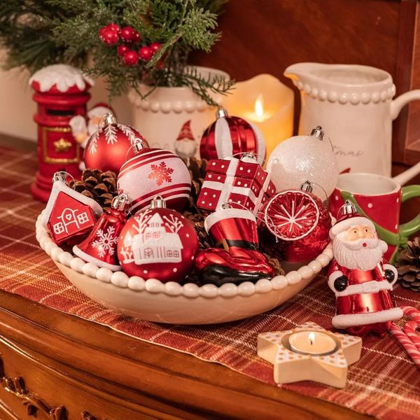 

120 Carat Red and White Anti Crack Tree Decoration Used for Christmas Carol Set 241009