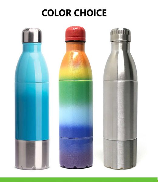

Original Design Three Sections 304 Stainless Steel Cola Bottles Water Tea Separating Cup Separate Straight Insulated Kettle, Custom color