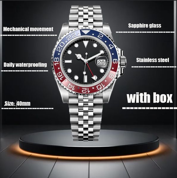 

2024 Men Stylish Mechanical Wristwatch with Sapphire Lens, Blue Hand Movement, and Robust Stainless Steel Body, Waterproof