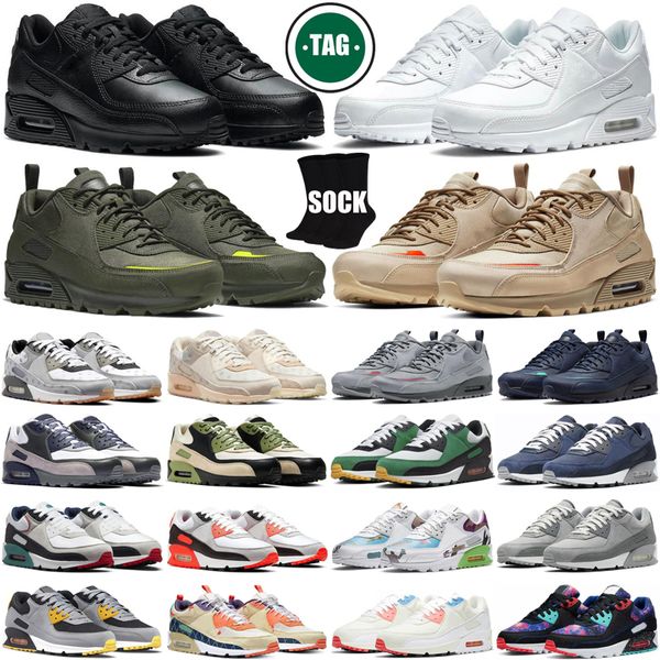 

Free Shipping Designer 90 90s sneakers trainers Running shoes for mens womens triple black white men sports, #33