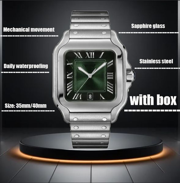 

19 colors Belt with Stainless Steel strap Mechanical Watch Elegant unisex frame watch - durable stainless steel design featuring sapphire, Waterproof