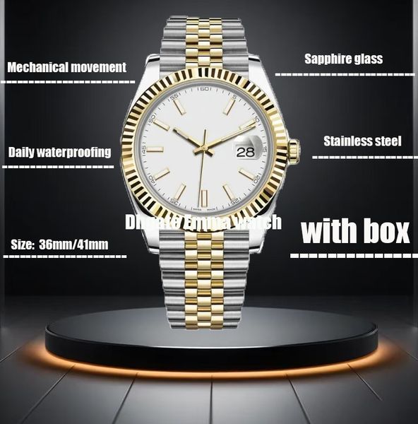 

Automatic Mechanical Movement Luxury Couple's Watches with Sapphire Glass - Stainless Steel, Available Sizes 36mm & 41mm, Watermelon