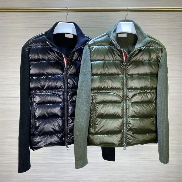 

Luxury Designer Women Down Parkas Mens Embroidered Badge Stand Collar Knitted Splice Sweater Lightweight Down Jacket Sweater Casual Jacket Sweater S-3XL, Colour 22