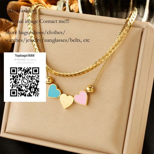 

Love Vintage Eyes Dia Design Colored Beaded Chain Necklaces Woman Girls Summer Fashion Jewelry Gift No Box tiktokfashion