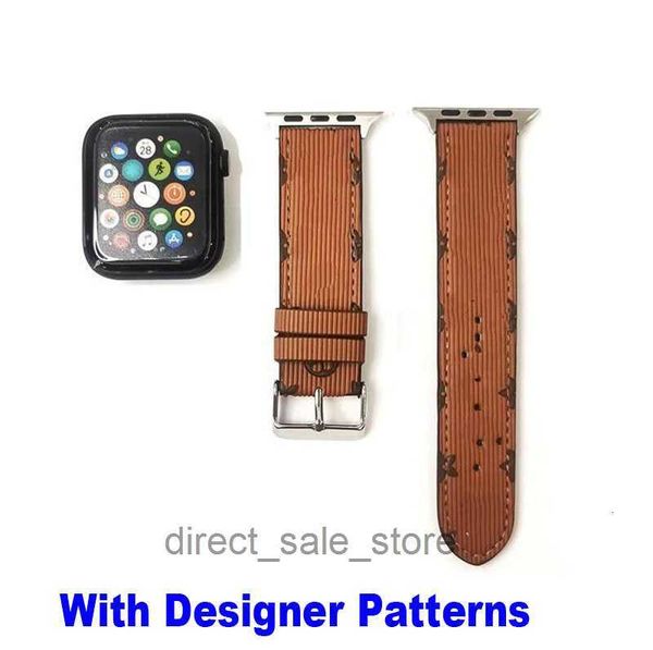 

Designer for Apple Watch 49 45 44 42 41 40 38 mm Bracelet PU Leather Black wer Strap Button iwatch Series 10 9 8/7/6 Smart Straps
