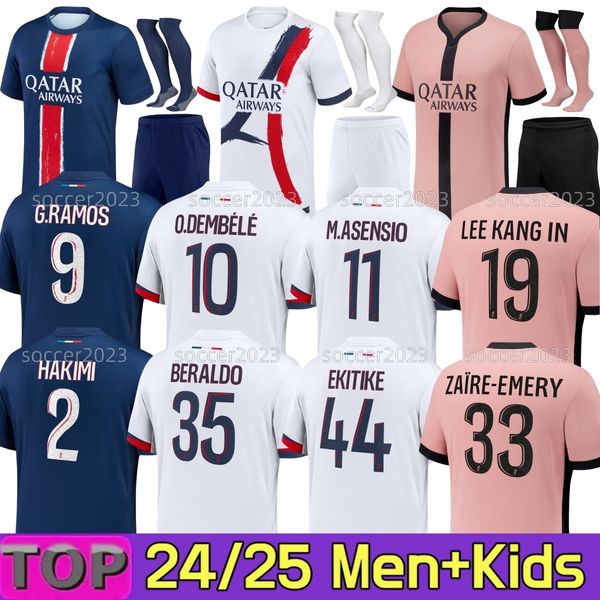 

24 25 Maillot fourth O.DEMBELE Soccer Jerseys HAKIMI ZAIRE-EMERY 2024 2025 Maglia Paris Home Football Shirt MBAPPE FABIAN VITINHA KOLO MUANI fans Player men Kids Kits, Black