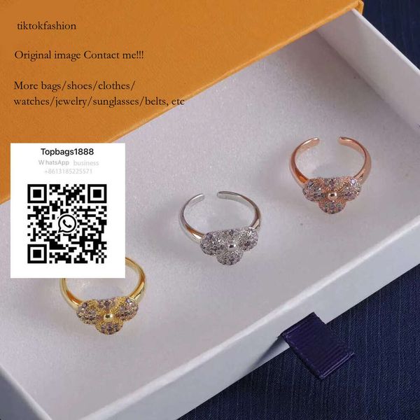 

gold-plated titanium steel fashion four-leaf clover lucky ring for women pretty designer jewelry free postage. tiktokfashion