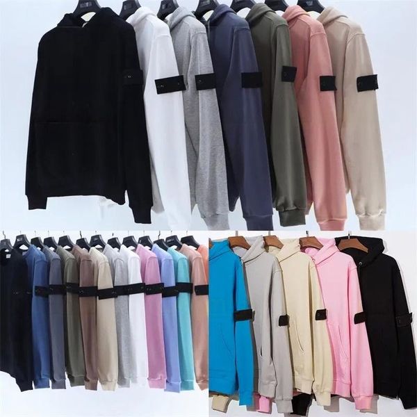 Designer badge Mens Hoodie stone compass jacket shirts Water Resistant metal Skin coat Stone zip cardigan casual Cotton classic sweatshirt Luxury brand