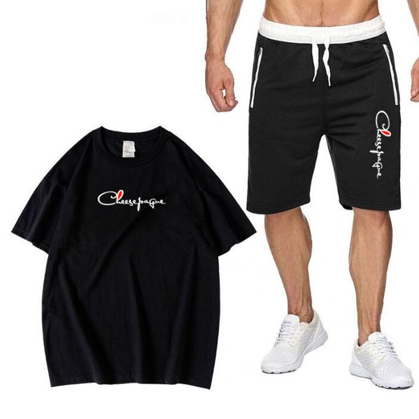 

Men' Clothing Summer Sports Suit Comfortable Breathable Mesh Running Sets Jogging Fitness Brand Tracksuit Men Training Jersey, Sky blue