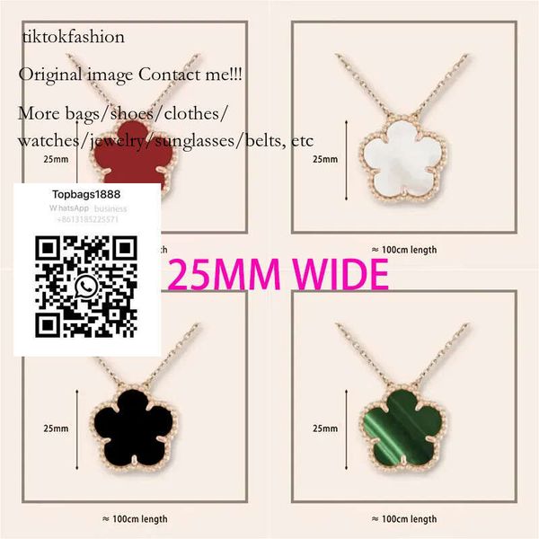

leaf 25mm chain gold clover sterg sier jewelry pendant necklace designer Valentine's Day gift tiktokfashion