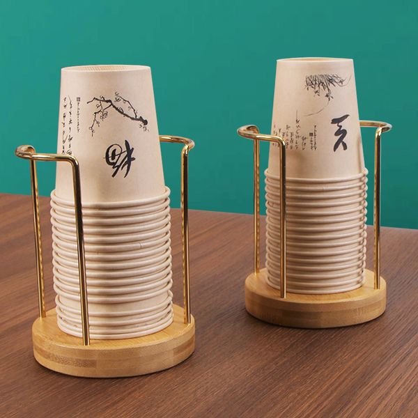 

Solid wood disposable cup holder high-grade paper cup holder Sturdy Wood Construction